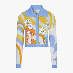 House of Sunny Blue The Big Bloom Cardigan Sweater
